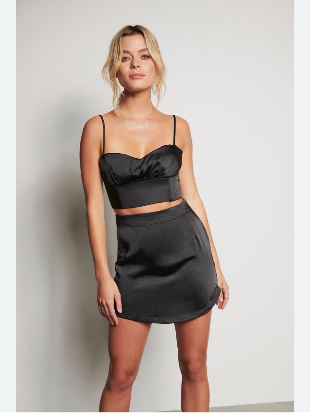 Black Satin Skirt